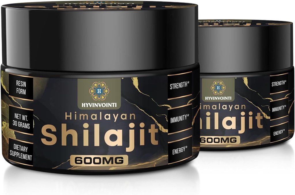600mg Shilajit Καθαρό Ιμαλαΐων Βιολογικό Shilajit Resin-Shilajit Ρητίνη Βιολογικός Χρυσός Βαθμός,100% Καθαρό Βιολογικό Shilajit για την Ενέργεια & Ανοσολογική Υποστήριξη, Πλούσια σε Fulvic Acid& 85+Ορυκτά Trace,2 Pack