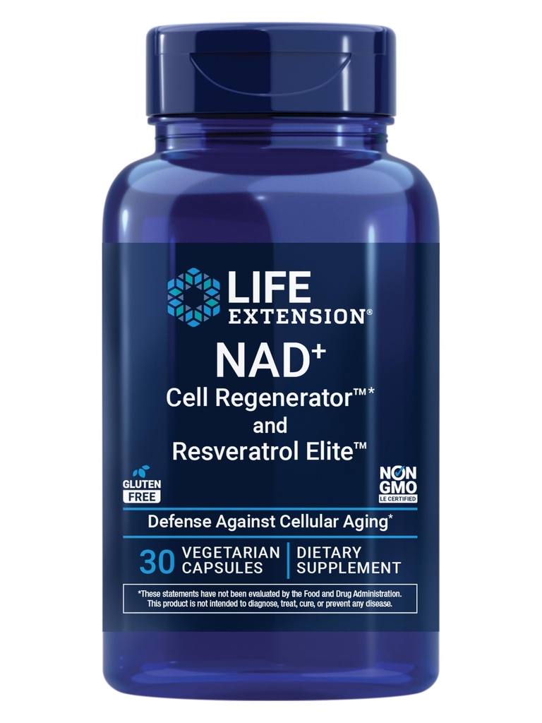 Επέκταση ζωής NAD+ Cell RegeneratorTM και Resveratrol EliteTM*, νικοτιναμίδιο ribβοζίδιο, Trans-ρεσβερατρόλη, quercetin, Fisetin, Heart Health, Υγιεινή γήρανση, χορτοφάγοι, μη ΓΤΟ, Χωρίς γλουτένη, 30 κάψουλες