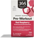 365 από το Whole Foods Market, Προ-Workout Energy Support με καφεΐνη, Single-Serve Packets, Red Raspberry, 15 Count