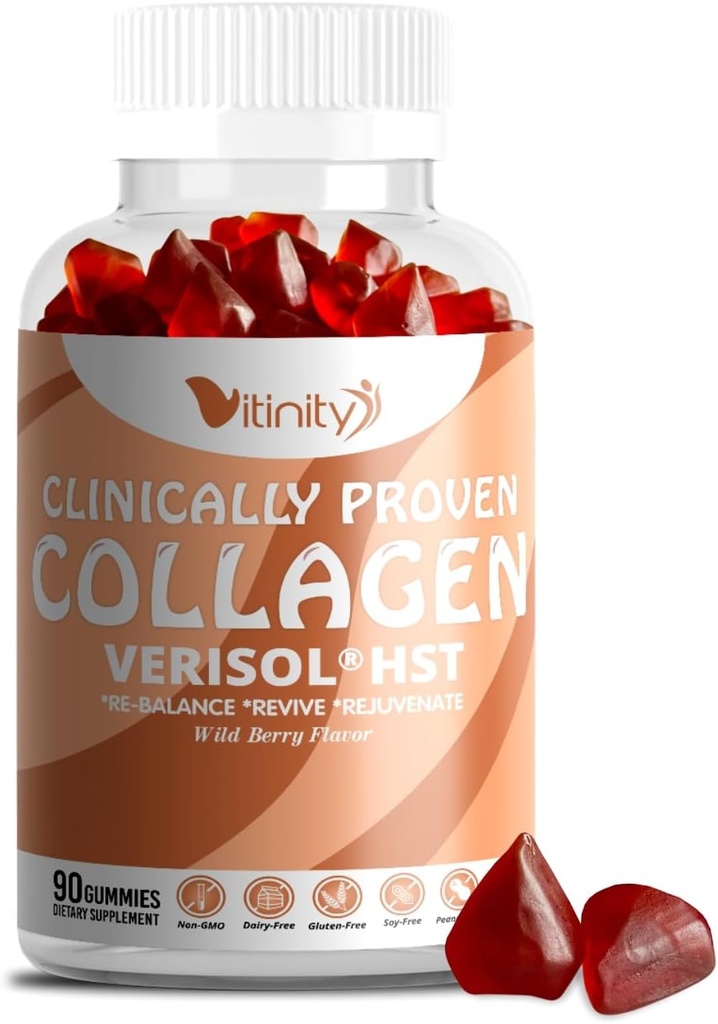 VITINITY VERISOL® HST+HA+VIT C Collagen Hard Chewy Gummies Κλινικά Αποδεδειγμένη ομορφιά. Στερεό, Αηδιαστικό Δέρμα, Λιποθυμία, Μειωμένη Κυτταρίτιδα. Αληθινή ομορφιά από μέσα. Το Look-Good Feel-Good -30 Ημέρα προσφοράς