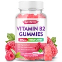 MEENCCD Vitamin B2 Gummies Riboflavin 400mg Supplement with Magnesium for Kids & Adults, B2 Gummies for Migraine Relief & Nervous System Support, Vegan, Sugar-Free, Raspberry Flavor, 60 Count