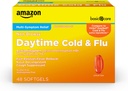   Basic Care Daytime Cold and Flu Relief Liquid Caps Softgel, Non-Drowsy Cold Medicine, Relief of Pain, Fever, Cough, Sore Throat, Nasal Congestion, 48 Count