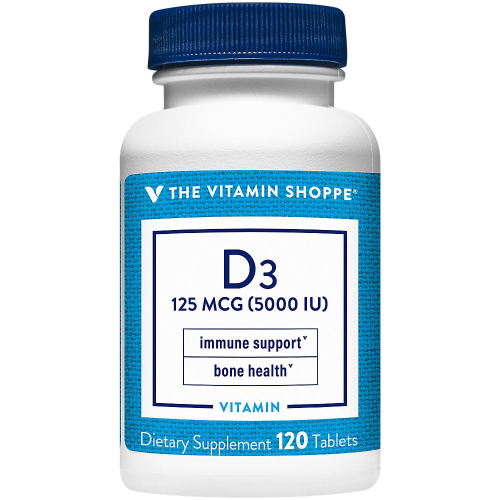 Η βιταμίνη Shoppe βιταμίνη D3 5000IU Softgel, υποστηρίζει την υγεία των οστών και του ανοσοποιητικού, βοηθά στην κυτταρική ανάπτυξη & απορρόφηση ασβεστίου, χωρίς γλουτένη και μία φορά την καθημερινή Φόρμουλα (120 δισκία)