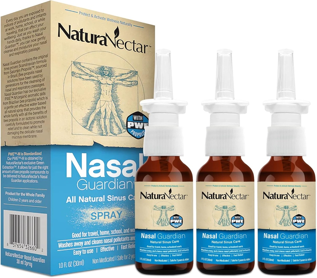 NaturaNectar Bee Propolis Nasal Spray Sline Sinus Rinus Rinse & Relief 