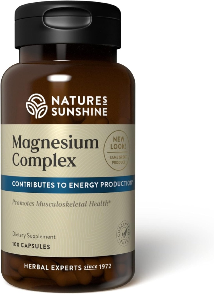 Nature’s Sunshine Magnesium Complex - High Potency Magnesium Supplement with Citrate & Malate for Relaxation, Optimal Abvorvation, Muscle Function, Energy Production - 50 Servings (100 Κάψουλες)