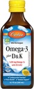 Carlson - Omega-3 + D & K, 1430 mg ωμέγα-3s, 2000 IU (50 mcg) D3, 90 mcg K2 ως MK-7, Heart Health, Bone Support, Lemon, 200 mL