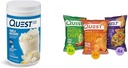 Quest Protein Powder & Chips Bundle - Βανίλια Milkshake Powder (24g Protein, 1.6lb) + Τορτίγια Chips Variety Pack (12ct)