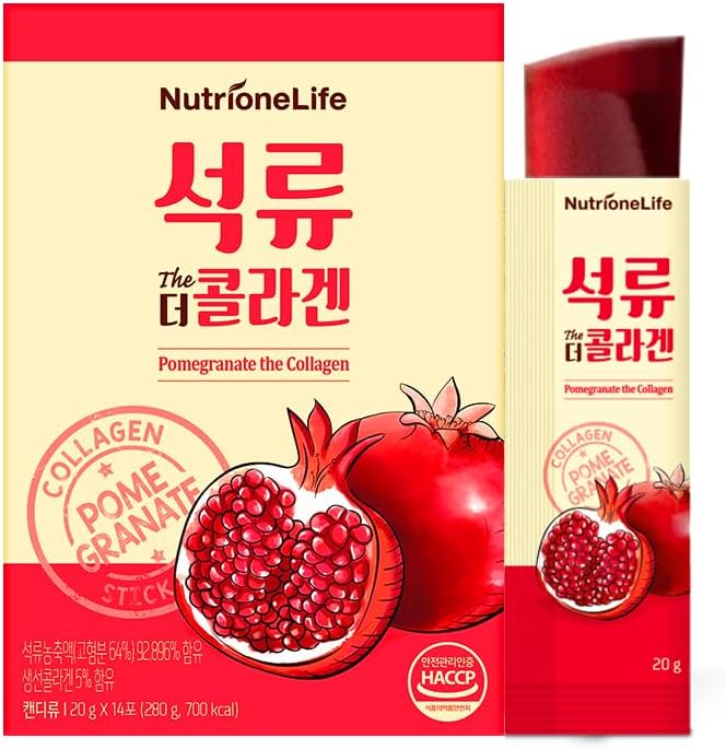 Pomegranate The Collagen Jelly, Korean Woman Antioxidant 1000mg Low Molecular Fish Collagen Jelly, 18579mg Pure Pomegranate Extract, Contain Hyaluronic Acid, Elastin