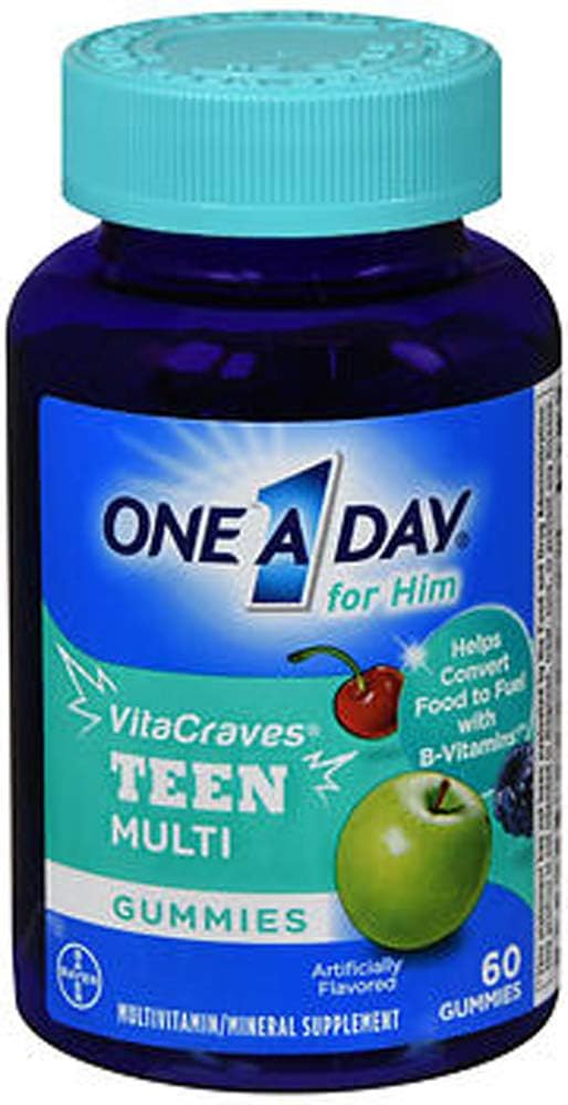 One A Day VitaCraves Teen for Him Multivitamin Gummies, Συμπλήρωμα με Βιταμίνη Α, Βιταμίνη C, Βιταμίνη D, Βιταμίνη Ε και Ψευδάργυρο για την υποστήριξη της ανοσοποιητικής υγείας* & more, 60 Count (Pack of 2)