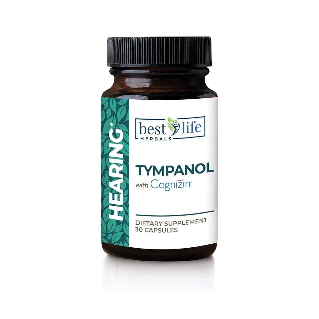 Best Life Herbals Tympanol - συμπλήρωμα ακοής με Cognizin - Ισχυρή υποστήριξη για την υγεία του αυτιού - 1 φιάλη - 30 κάψουλες