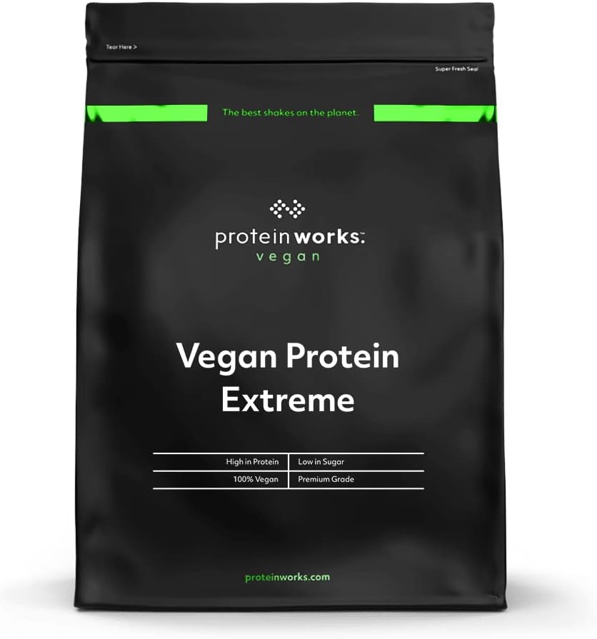 Protein Works - Vegan Protein Extreme | High Protein Powder | Plant Based Shake | Strawberries 'n' Cream | 2.20 Pounds