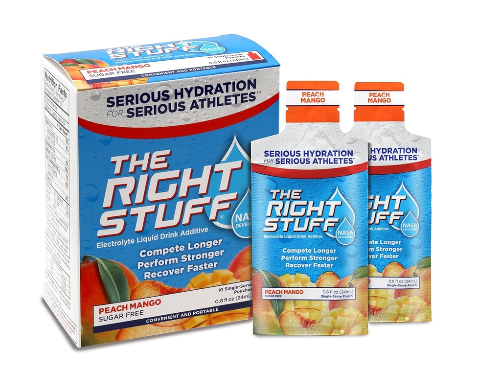 The Right Stuff ηλεκτρολυτικό ποτό συμπυκνωμένο - 10 Pouch Box - Ροδάκινο Mango