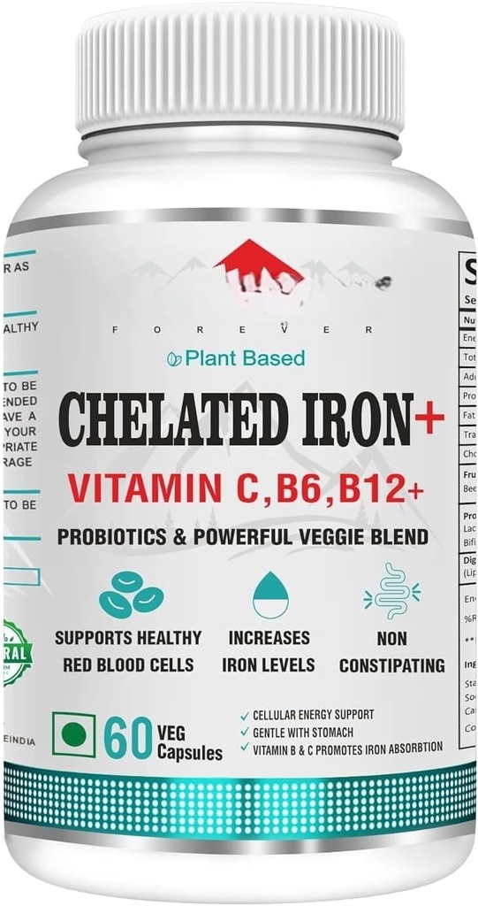 Για πάντα Χηλικό Φολικό οξύ σιδήρου με VIT.C, με προβιοτικά, VIT. B6, VIT. B9, VIT. B12- Veg Tabletισκία, 60
