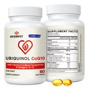 Besibest Ubiquinol CoQ10-600mg-Softgel, Active Coq10 Ubiquinol συμπλήρωμα με βιταμίνη E & Omega 3, 6, 9, Υψηλή Απορρόφηση-Συνένζυμο-Q10, Ισχυρό Αντιοξειδωτικό για την παραγωγή ενέργειας, Tested, 60 Count
