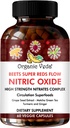 Βιολογικό Veda Beet Root Grape Seed & Red Spinach Nitric Oxide Capses - Συμπυκνωμένα Beets Nitrates Συμπληρώματα με Εκχύλισμα Πράσινου Τσάι, Turmeric, Ρόδι - 60 Vegan Pills