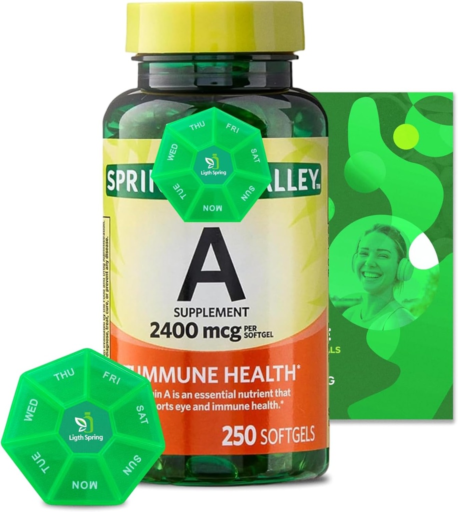 Συμπλήρωμα βιταμίνης Α 2400 mcg, 250 Softgels με Bundle Αποκλειστικές Βιταμίνες & Ορυκτά - A to Z - Better Ligth&Spring Guide