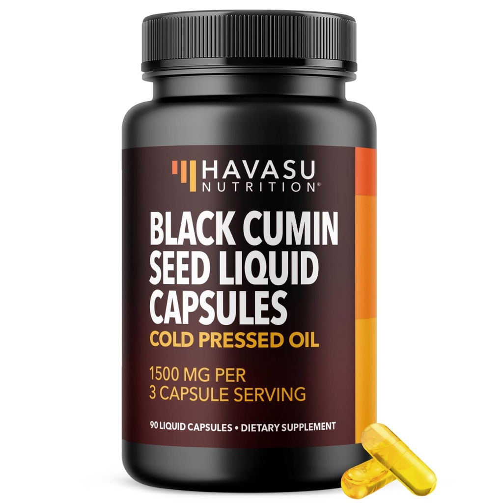 Cold Pressed Black Seed Oil Capsules - 1500mg Black Cumin συμπλήρωμα για την ανοσοποιητική λειτουργία, Digestive Υποστήριξη & Γενική Υγεία - Hair & Skin Superfood - Nigella Sativa - 1 μήνας προσφοράς, Αγεύση