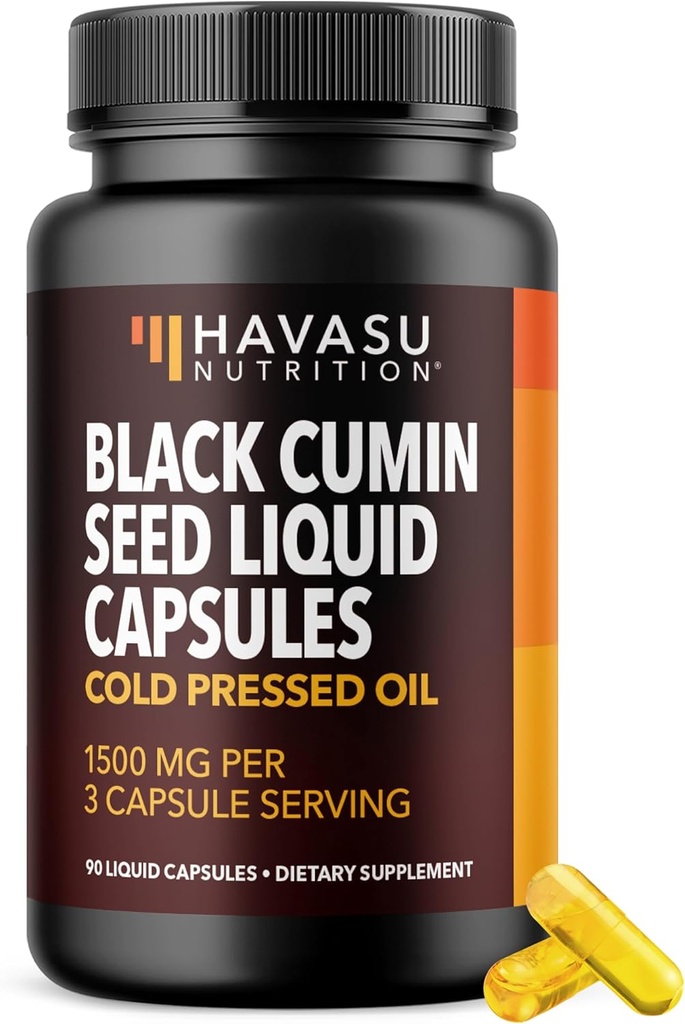 Cold Pressed Black Seed Oil Capsules - 1500mg Black Cumin συμπλήρωμα για την ανοσοποιητική λειτουργία, Digestive Υποστήριξη & Γενική Υγεία - Hair & Skin Superfood - Nigella Sativa - 1 μήνας προσφοράς, Αγεύση