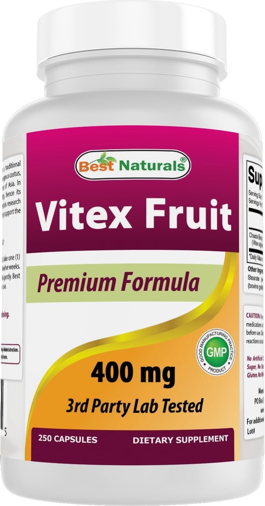 Best Naturals Vitex Chasteberry 400 mg 250 κάψουλες (πακέτο των 2)