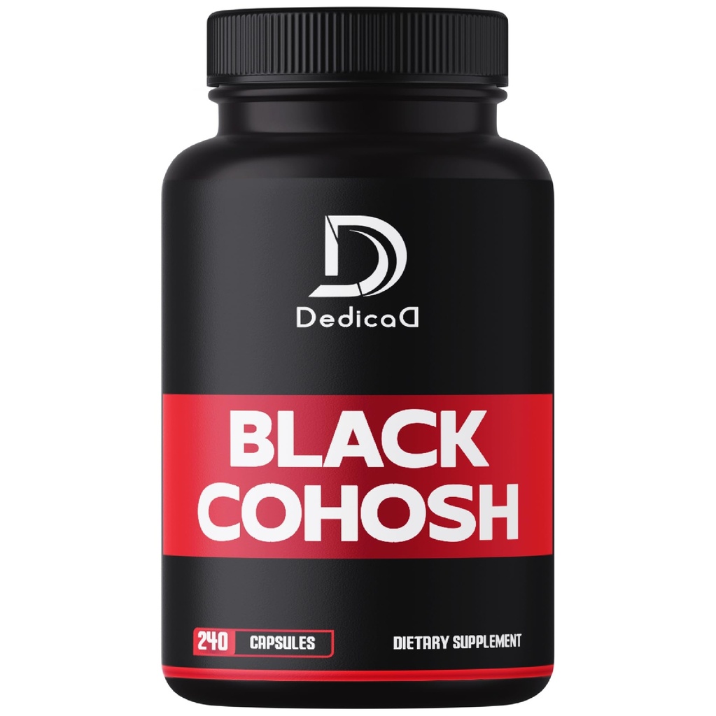 1000mg Μαύρο Cohosh για Εμμηνόπαυση Hot Flashs - 240 κάψουλες για 4-μηνιαία προμήθεια - Υποστήριξη για τη διαχείριση του σώματος, την υγεία των γυναικών & ανοσοποιητικό σύστημα