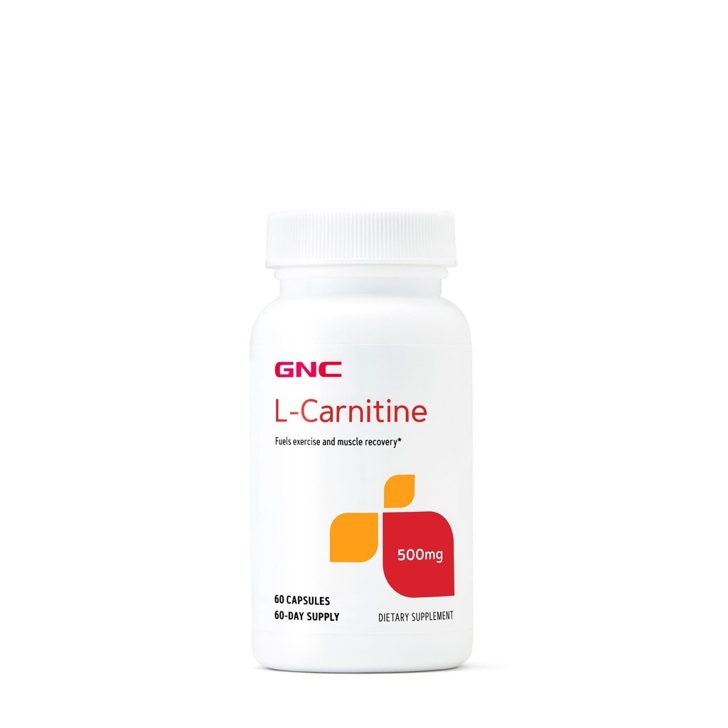GNC L-καρνιτίνη 500mg, Βοηθά στο μεταβολισμό των λιπαρών οξέων μακράς αλυσίδας, 60 κάψουλες