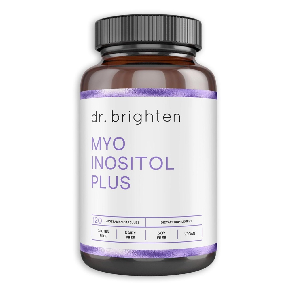 Dr. Brighten Myoinositol Plus - Γιατρός Formulated Ratio της Myo- και D-Chiro-Ινοσιτόλη για την υποστήριξη των συμπτωμάτων PSOS, ισορροπία ορμονών, υγιή λειτουργία των ωοθηκών, και τακτική εμμηνόρροια κύκλους