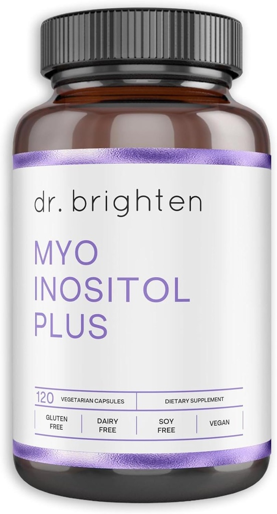 Dr. Brighten Myoinositol Plus - Γιατρός Formulated Ratio της Myo- και D-Chiro-Ινοσιτόλη για την υποστήριξη των συμπτωμάτων PSOS, ισορροπία ορμονών, υγιή λειτουργία των ωοθηκών, και τακτική εμμηνόρροια κύκλους
