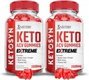 Justified Laboratories (2 Pack Ketosyn Keto ACV Gummies Extreme 2000MG Ketosyn Keto Gummies Apple Cider Vinegar Formed with Pomegranate Beet Buice Powder B12 Vegan Non GMO 120 Gummys