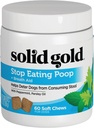 Solid Gold No Poo Chews for Dogs - Coprophagia Deterrent & Stool Eating Deterrent for Dogs That Eat Dog Poop - Stop Eating Poop Chews with Peppermint & Probiotics for Gut & Breath Aid Support - 60ct