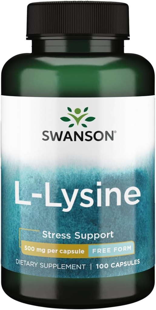 Swanson Amino Acid Free- Form L-Lysine 500 Milligrams 100 Κάψουλες