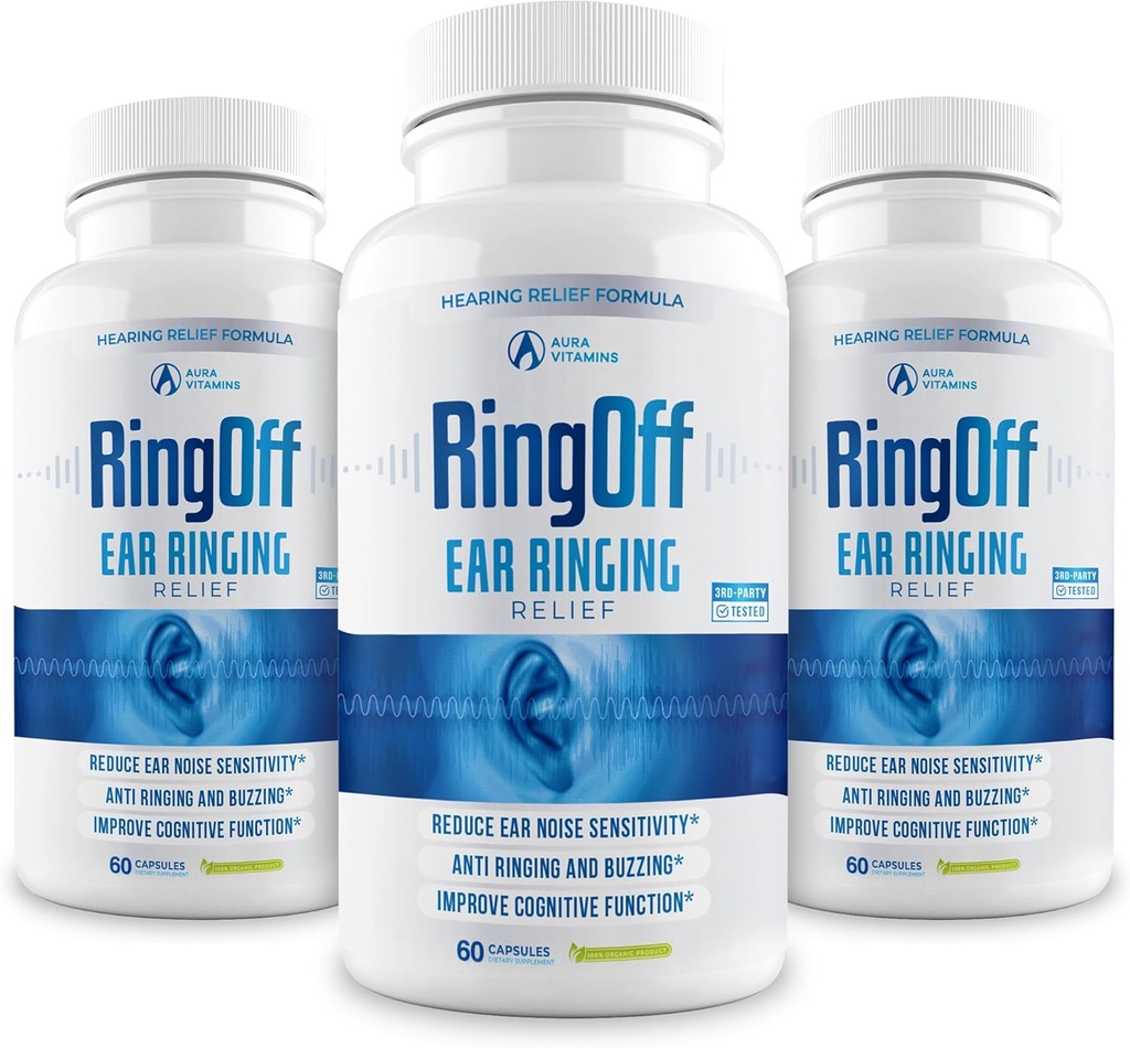 Ring Off (180 Caps) – Εμβοές ανακούφιση για το δακτυλίδι αυτιά, σαφείς εμβοές Ήσυχο αυτί ανακούφιση & αποκατάσταση εσωτερική ειρήνη, Ginkgo Biloba, ψευδάργυρο Picolinate & More – αποτελεσματική υποστήριξη της υγείας ακοής
