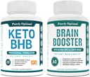 Καθαρά Βέλτιστο Keto BHB Exogenous Ketones συμπλήρωμα + Premium Συμπλήρωμα εγκεφάλου - Nootropic Brain Booster για εστίαση, σαφήνεια, βελτιωμένη μνήμη, συγκέντρωση & καλύτερη διάθεση