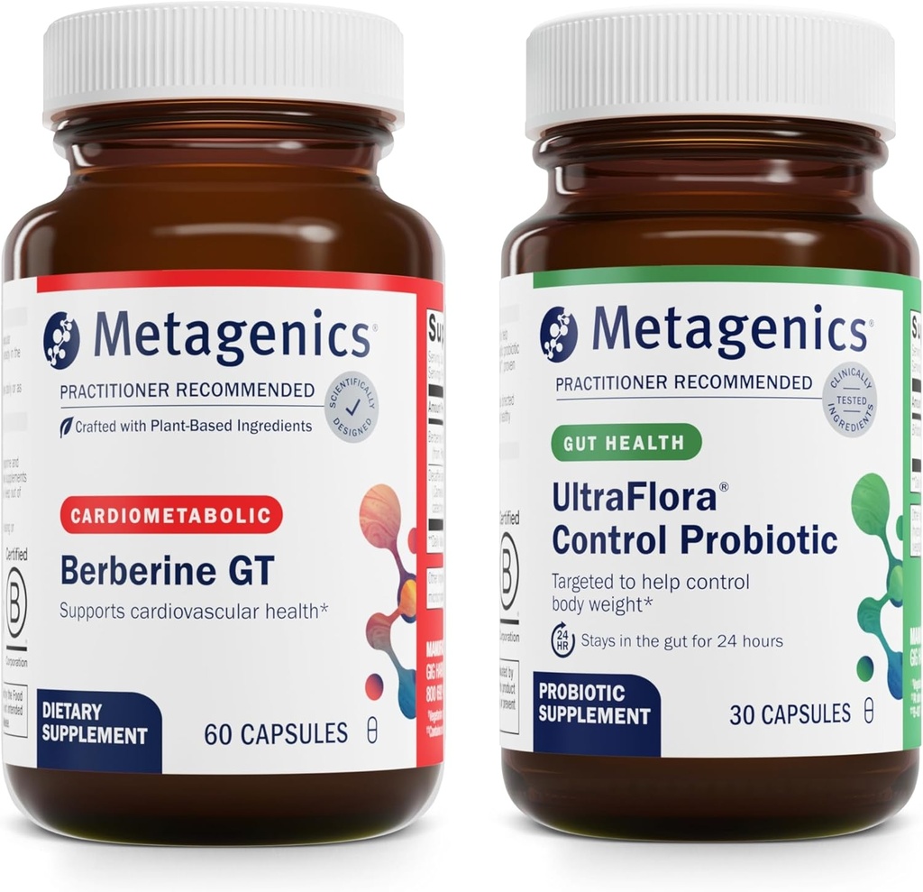 Μεταγονική Βερβερίνη GT (60 κάψουλες) & UltraFlora Control Probiotic (30 υπηρεσίες) - Υποστηρίζει την Υγεία της Καρδιάς - Βοηθά Υγιεινή Σύνθεση Σώματος