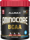 ALLMAX Διατροφή AMINOCORE BCAA, Blue Raspberry - 945 g Κόνις - 8,18 γραμμάρια διακλαδισμένης αλυσίδας Αμίν Οξέα ανά σερβίρισμα - με βιταμίνη Β - Χωρίς πληρωτικά ή μη BCAA Aminos - Χωρίς ζάχαρη - 90 σερβιρίσματα