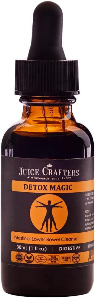 Juice Crafters Black Walnut Hull Tincture Drop (1 Fl Oz.) - Εντεταλμένη βοήθεια κάτω του εντέρου - Εντερική κάθαρση - Herbal Cleanse Blend w/Black Walnut Hulls, Wormwood