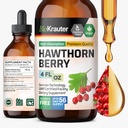 BIO KRAUTER Hawthorn Berry Extract Tincture - Natural Hawthorne Berry Supplement - 100% Pure Formula - Vegan Sugar & Alcohol Free - 4 Fl. Oz. - 56 Day of Supply