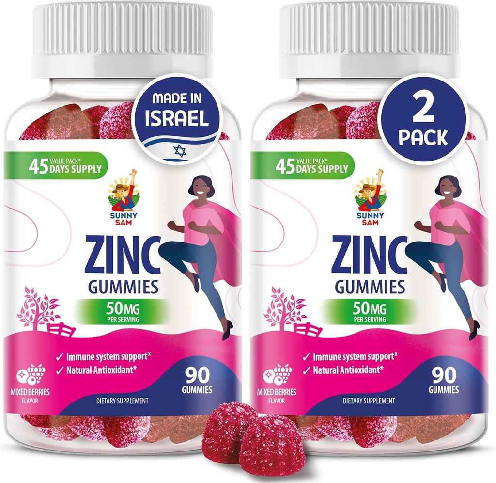 Ψευδάργυρος Gummies για ενήλικες - Ψευδάργυρος Μασώμενη Gummy για την υποστήριξη του ανοσοποιητικού - ισχυρό φυσικό αντιοξειδωτικό συμπλήρωμα για παιδιά άνδρες γυναίκα ενήλικες