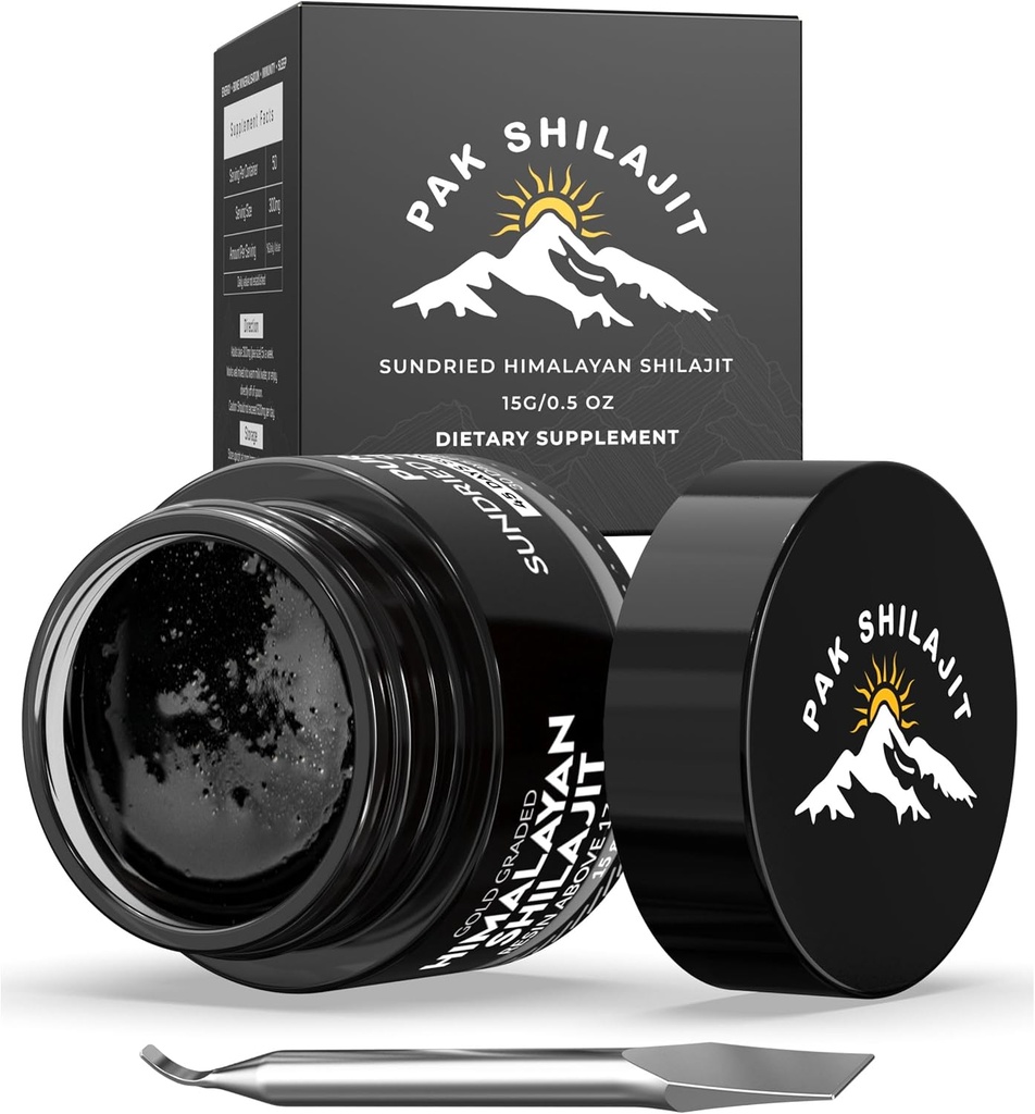 Pure Himalayan Shilajit Resin 45 Days Sun Dried & Gold Graded Shilajit Above 17000FT | Purified & Organic, 85 Plus Natural Minerals, Rich in Fulvic & Humic Acid for Men & Womens (15Gram)
