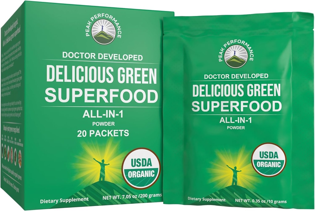Μέγιστη απόδοση Βιολογικά Πράσινα Superfood Powder Single Σερβίρετε ταξιδιωτικά πακέτα. Καλύτερη γεύση Organic Green Juice Super Food με 25+ Όλα τα φυσικά συστατικά για τη μέγιστη ενέργεια. (20 πακέτο)