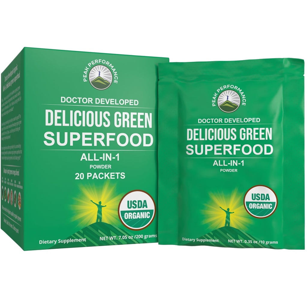 Μέγιστη απόδοση Βιολογικά Πράσινα Superfood Powder Single Σερβίρετε ταξιδιωτικά πακέτα. Καλύτερη γεύση Organic Green Juice Super Food με 25+ Όλα τα φυσικά συστατικά για τη μέγιστη ενέργεια. (20 πακέτο)