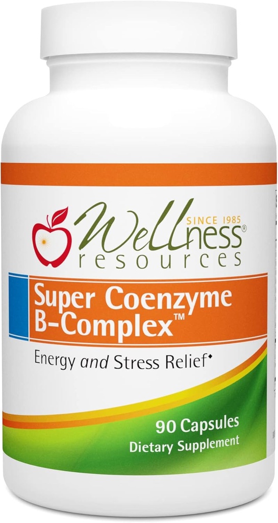 Πόροι ευεξίας Super Coenzyme B Complex - 90 Κάψουλες - Βιταμίνη Β12, Βιταμίνη Β Complex για την ανάπτυξη των μαλλιών, Adrenal Υποστήριξη & Στρες Ανακούφιση - μεθυλιωμένο B12, Φολικό, Βιοτίνη, Ριβοφλαβίνη, Θιαμίνη