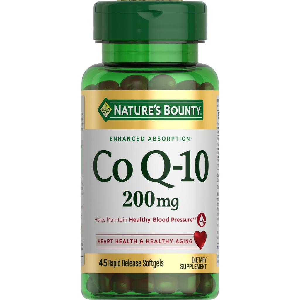 Nature's Bounty CoQ10, Υγεία της καρδιάς και υγιής γήρανση, Συμπλήρωμα διατροφής, 200mg, 45 Rapid Release Softgels