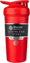 BlenderBottle Strada Shaker Κύπελλο μονωμένο από ανοξείδωτο χάλυβα μπουκάλι νερού με σύρμα Whisk, 24 Ounce, κόκκινο