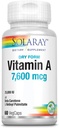 Solaray, ξηρής μορφής βιταμίνη Α, 7.500 mcg, 60 VegCaps