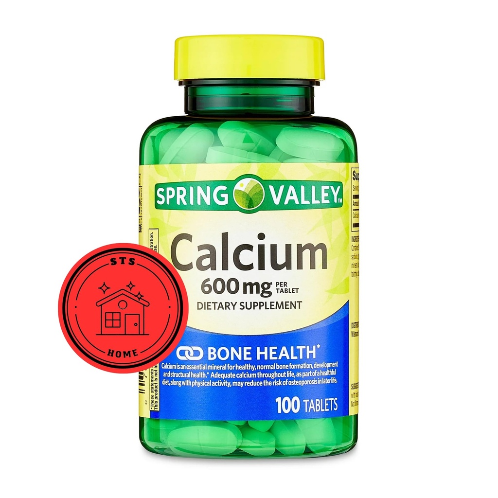 Spring Valley Calcium 600 mg, 100 δισκία 