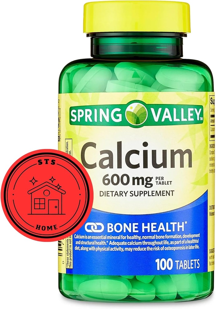 Spring Valley Calcium 600 mg, 100 δισκία 