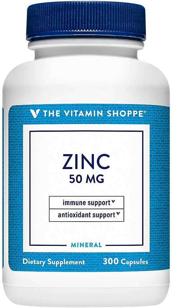 Η βιταμίνη Shoppe ψευδάργυρος 50mg ανά υπηρεσία (300 κάψουλες)