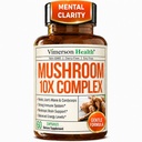 Ισχυρό συγκρότημα μανιταριών με Turkey Tail, Lions Mane Extract, Shiitake Μανιτάρια, Reishi, Cordyceps, Maitake, Chaga & More – 10-σε-1 συμπλήρωμα μανιταριών για τη διανοητική σαφήνεια, φυσική ενέργεια & εστίαση