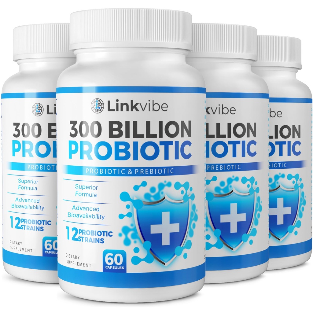 Probiotic 300 Billion CFU - 12 Strains με οργανικά πρεβιοτικά για Digestive & Gut, ανοσοποιητικό, Bloating Health - Probiotics για γυναίκες και άνδρες - Daily Dairy Free, Ruffel Stable - 240 Counts