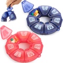 Round Weekly Pill Organizer, TPU Καουτσούκ, Travel Pill Container 7 Ημέρα, με 7 μεγάλα διαμερίσματα, Μεγάλη για την Καθημερινή Βιταμίνες & Συμπληρώματα, Χαριτωμένη θήκη χάπι με Μεγάλα Γράμματα και Μπράιγ (2 τεμ)